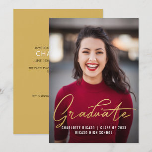 Graduate Photo Template Personalised Gold