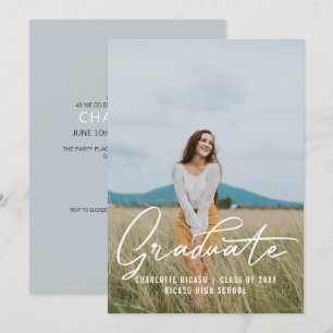 Graduate Photo Template Personalised Light Blue