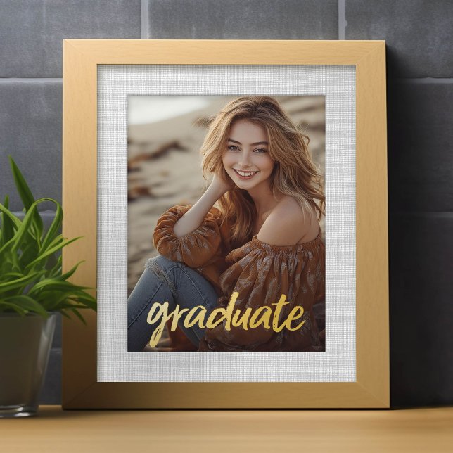 Graduate Photo will the word graduate in Foil Prints (Frameable Art)