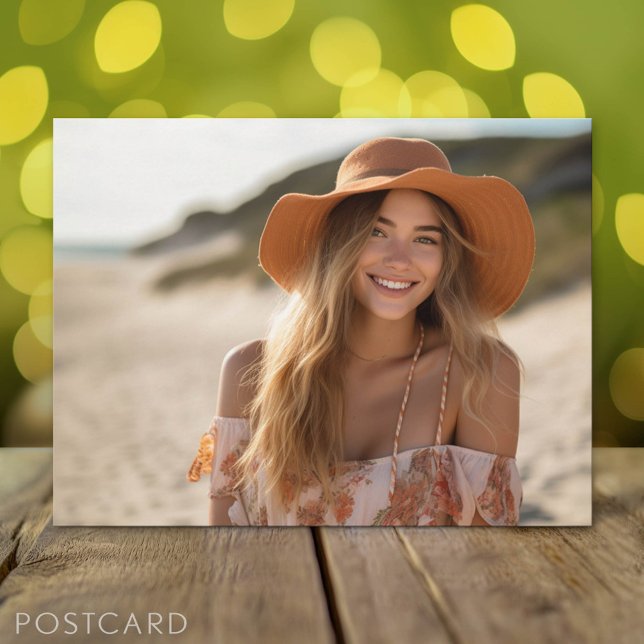 Graduate Portrait with Chalkboard Background Announcement Postcard (Graduation Photo Print on Postcard)