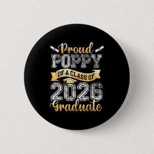 Graduate proud poppy of a class 2026 seniorGraduat 6 Cm Round Badge