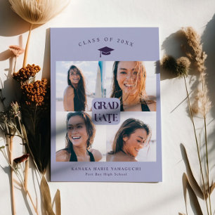 Graduate Purple Box Graduation Announcement
