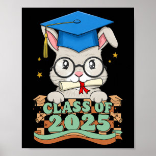 Graduate Rabbit Cl Of 2025 Kids Mens Womens Gradua Poster