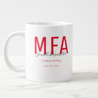 Graduate Red Black Date Name Degree MFA Giant Coff