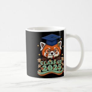 Graduate Red Panda Cl Of 2025 Kids Mens Womens Gra Coffee Mug