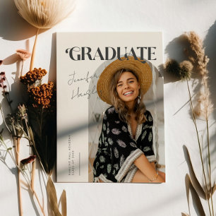 Graduate Retro Cream Arch Graduation Announcement
