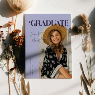 Graduate Retro Purple Arch Graduation Announcement