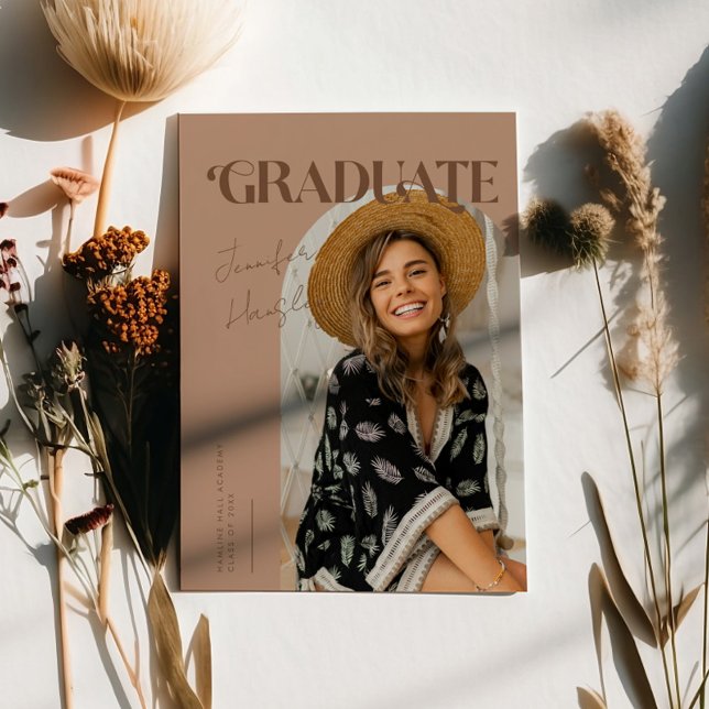 Graduate Retro Terracotta Arch Graduation  Announcement (Creator Uploaded)