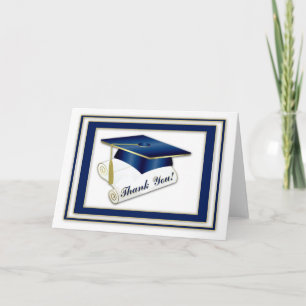 Graduate Royal Blue Thank You Card