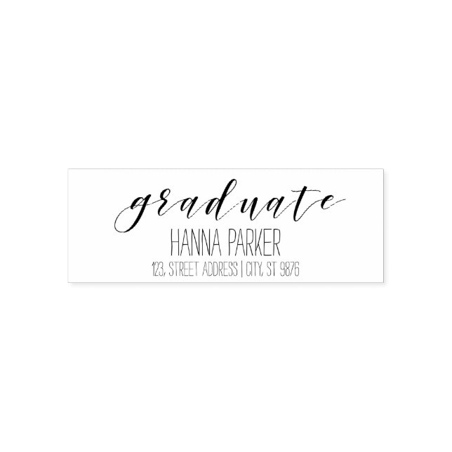 Graduate rubber custom stamp | return address (Design)