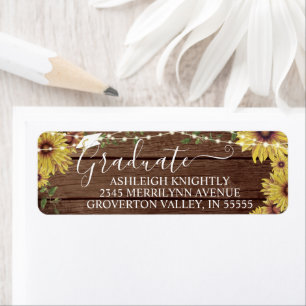 Graduate Rustic Sunflower Wood String Lights Jars