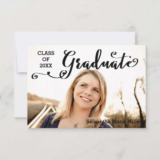 Graduate Script - 3x5 Graduation Announcement (Front)