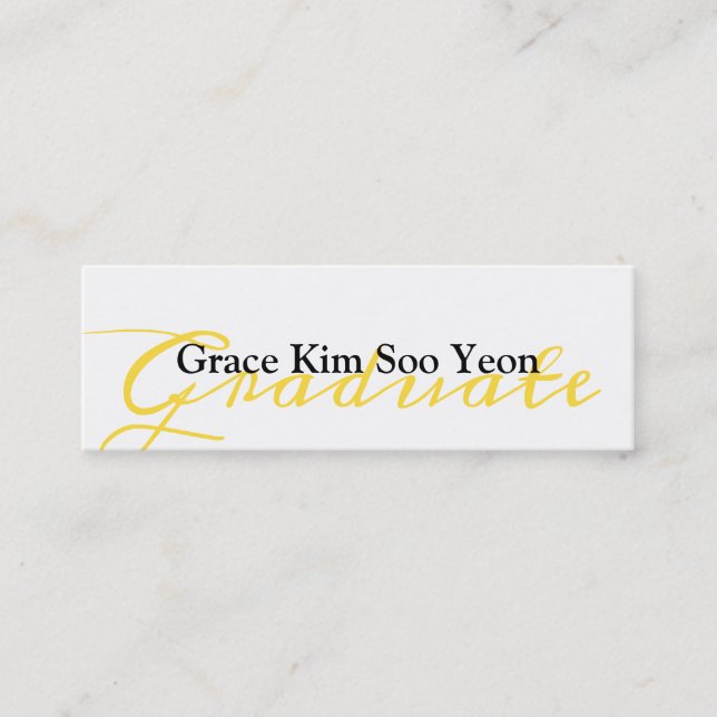 Graduate Script Graduation Announcement Name Card (Front)