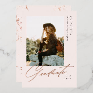 Graduate Script Photo Foil Announcement
