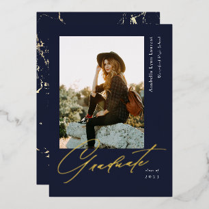 Graduate Script Photo Foil Announcement
