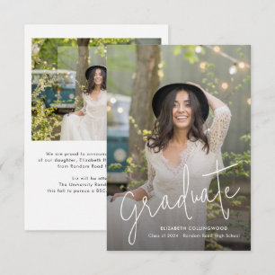 Graduate Script Photo Graduation Announcement