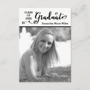 Graduate Script Vertical - 3x5 Graduation Invitation