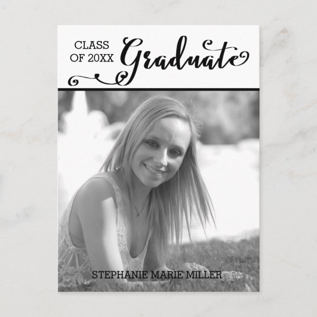 Graduate Script Vertical - Postcard (Front)