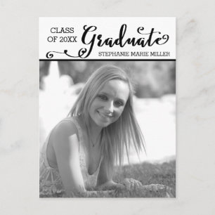 Graduate Script Vertical - Postcard Invitation