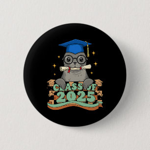 Graduate Sea Lion Cl Of 2025 Kids Mens Womens Grad 6 Cm Round Badge