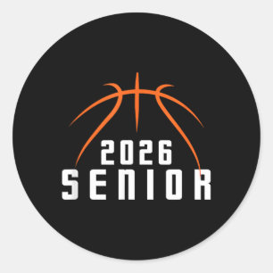 Graduate Senior Cl Of 2026 Basball Player Classic Round Sticker