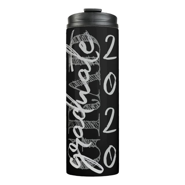 Graduate Silver Script | Trendy Faux Metallic Thermal Tumbler (Front)