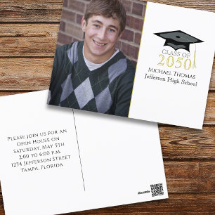 Graduate Simple Minimalist Photo Template Classic  Postcard