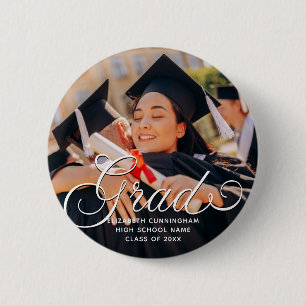 Graduate Simple Modern Class of 20XX Photo 6 Cm Round Badge