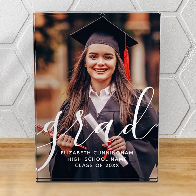 Graduate Simple Modern Script Classic Photo Block (Creator Uploaded)