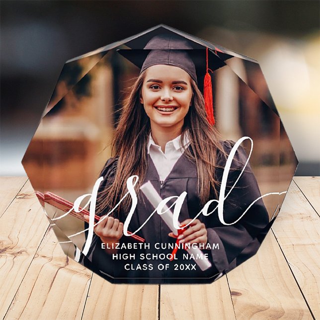 Graduate Simple Modern Script Classic Photo Block (Creator Uploaded)