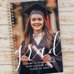 Graduate Simple Modern Script Classic Photo Planner<br><div class="desc">This simple and classic design is composed of sans serif and playful cursive typography and add a custom photo.</div>