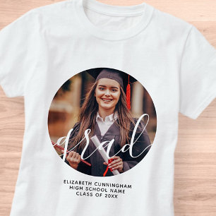 Graduate Simple Modern Script Classic Photo T-Shirt