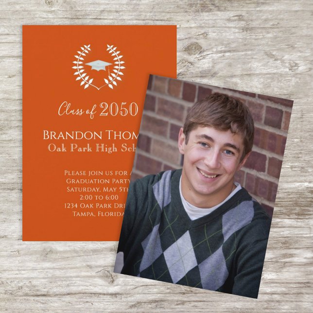 Graduate Simple Photo Template Classic Orange (Creator Uploaded)
