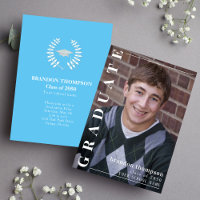 Graduate Simple Stylish Carolina Blue Photo