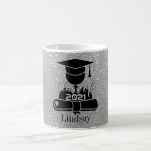 Graduate Student - Class of 20XX - Silver Glitter Coffee Mug