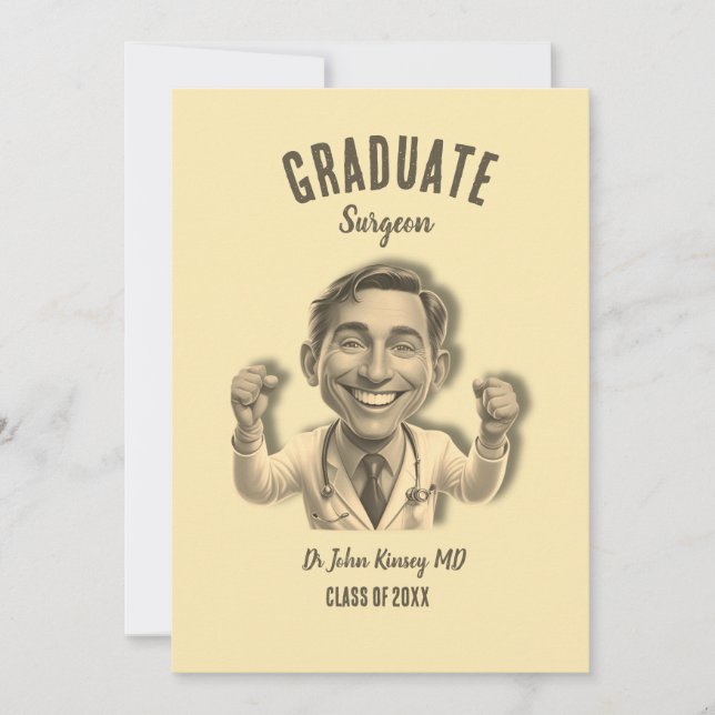 GRADUATE SURGERON DOCTOR MD NY UNIVERSITY INVITATION (Front)