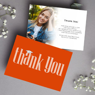 Graduate Thank You Photo Orange Card