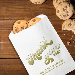 Graduate Thank You Simple Gold Typography Script Favour Bags