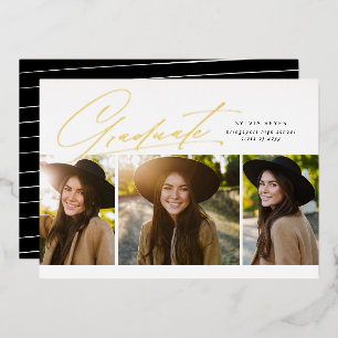 Graduate three photo stylish simple graduation