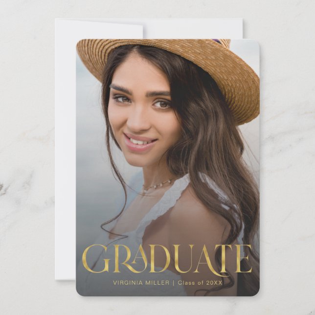 Graduate Typography Modern Graduation Announcement (Front)