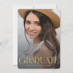 Graduate Typography Modern Graduation Announcement