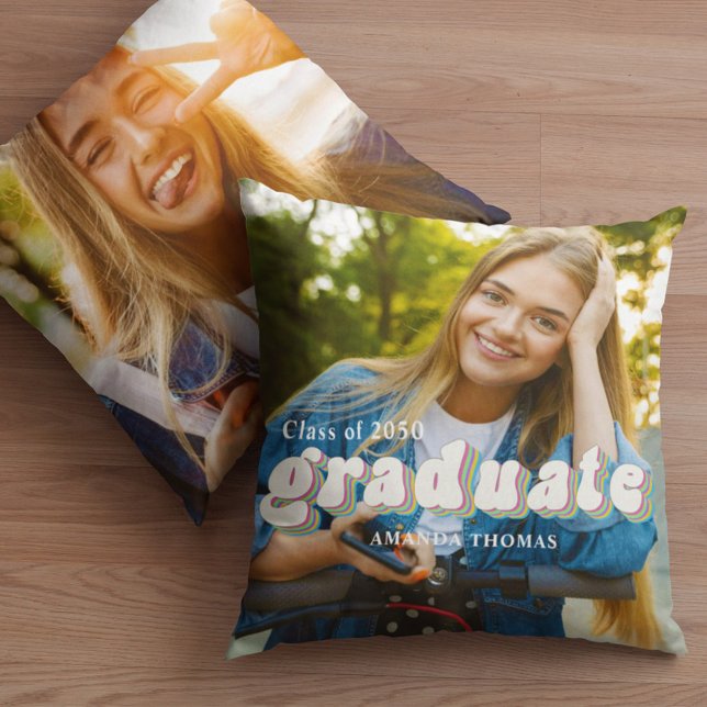 Graduate Typography Photo Personalised  Cushion (Creator Uploaded)