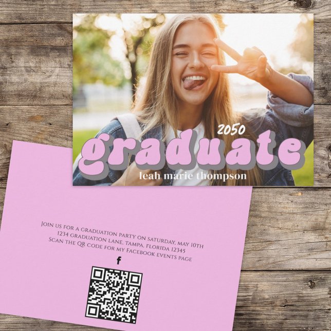 Graduate Typography Photo Template Stylish Retro (Creator Uploaded)