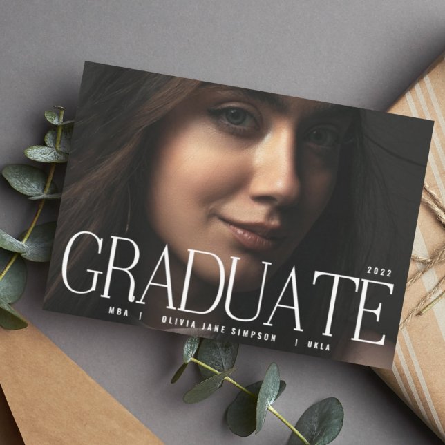GRADUATE | White Modern College Photo Announcement (Creator Uploaded)