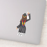 Graduate With Diploma Custom Name Sticker