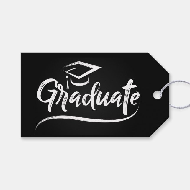 Graduate with Graduation Cap Gift Tags (Front (Horizontal))