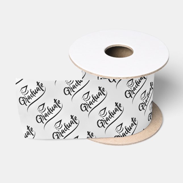 Graduate with Graduation Cap Satin Ribbon (Spool)
