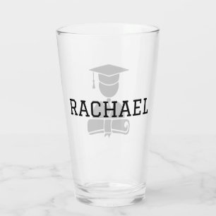Graduate with Name Graduation  Glass