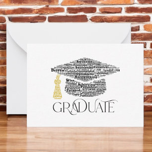 Graduate Words Graduation Cap Party Card