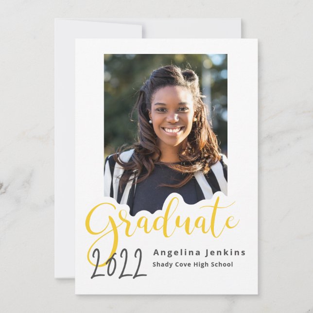Graduate Yellow Photo 2022 Announcement (Front)
